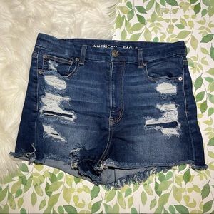 American Eagle Curvy Hi-Rise Shortie Denim Shorts